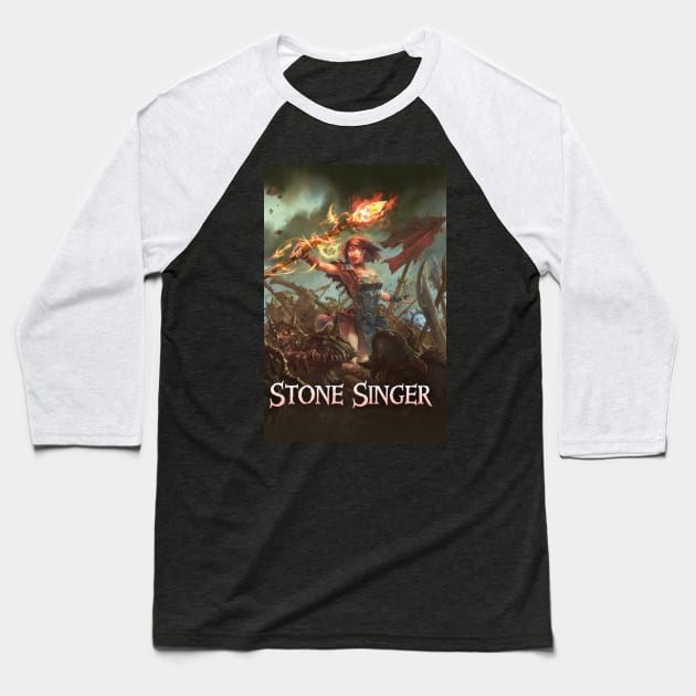 Stone Singer: Word and Deed Baseball T-Shirt by Joseph J Bailey Author Designs